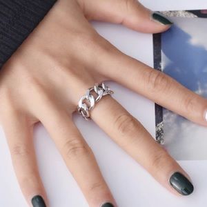 ⛓Minimalist chain sterling silver ring